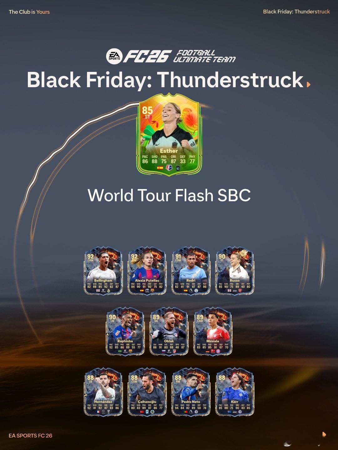 12月2日新增SBC：• 雷霆出击挑战 3•网络星期一快闪挑战 1• 2 名 8