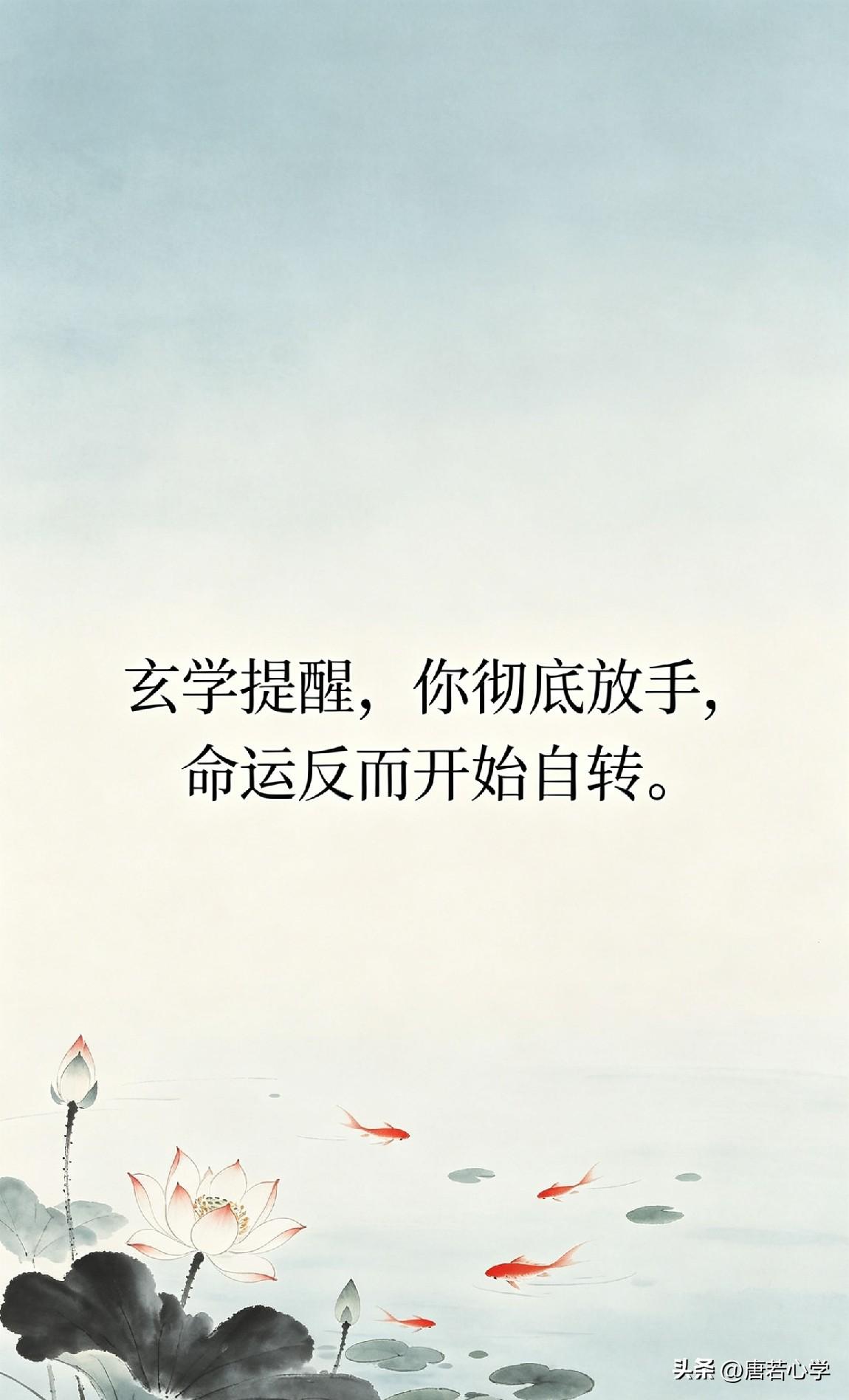 玄学提醒，你彻底放手，命运反而开始自转。

《道德经》有言：“为者败之，执者失之