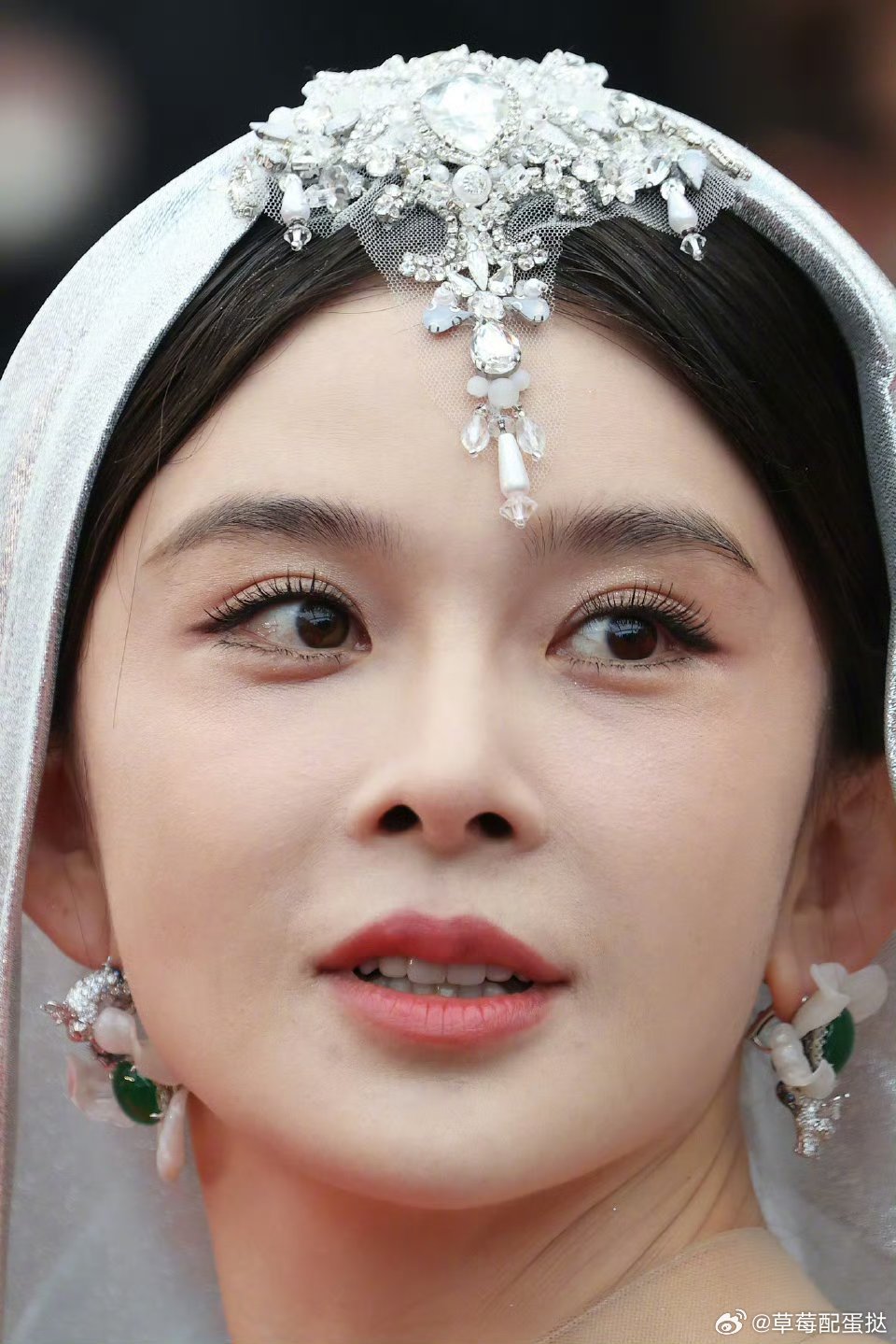 赵樱子能看清毛孔的生图赵樱子戛纳生图太敢放！毛孔清晰可见的真实怼脸，虽有细纹却藏