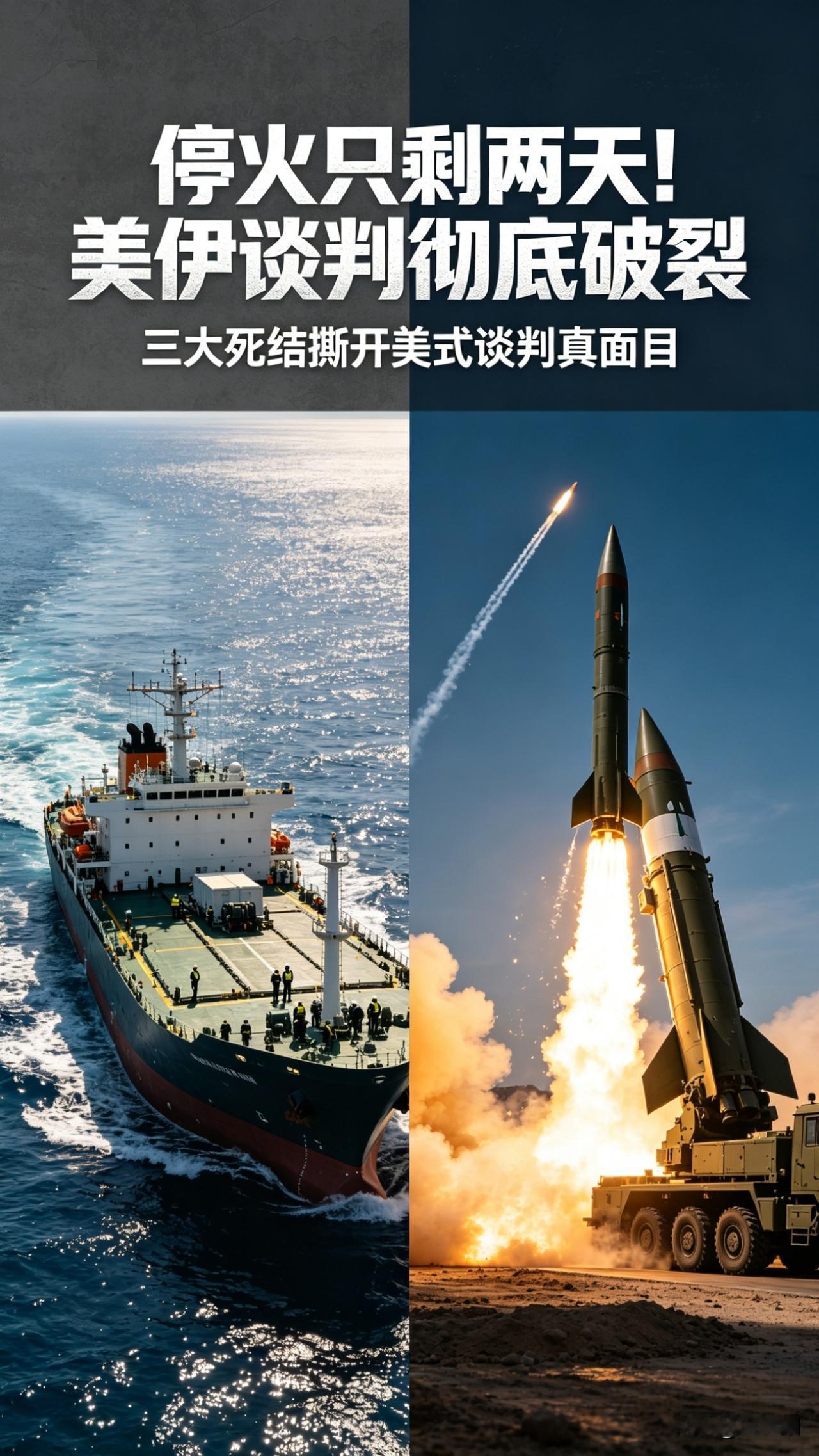 美伊停火倒计时只剩两天
伊朗强硬拒绝第二轮谈判
三大死结撕开美式谈判真面目

1