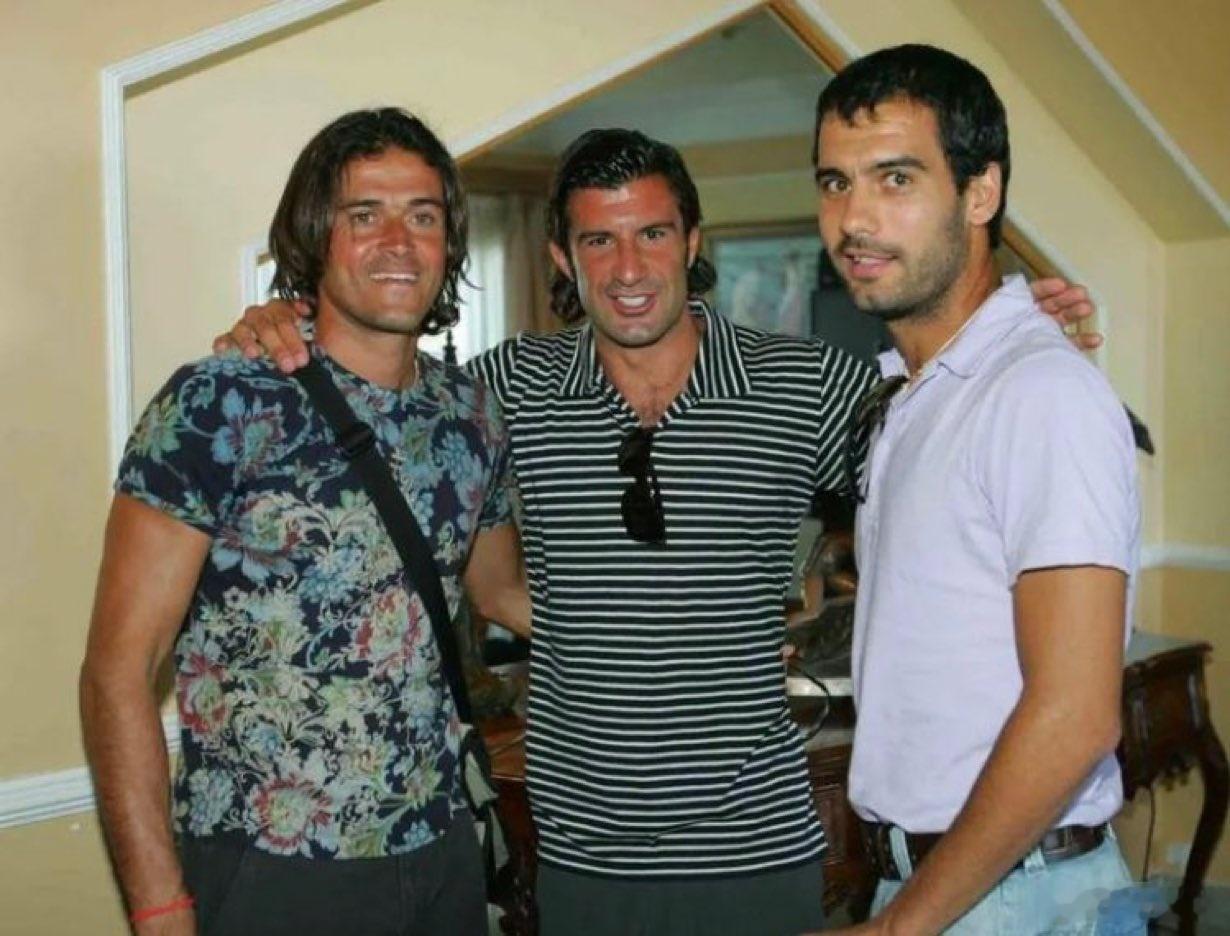 Luis Enrique, Figo and Guardiola, 2004. 