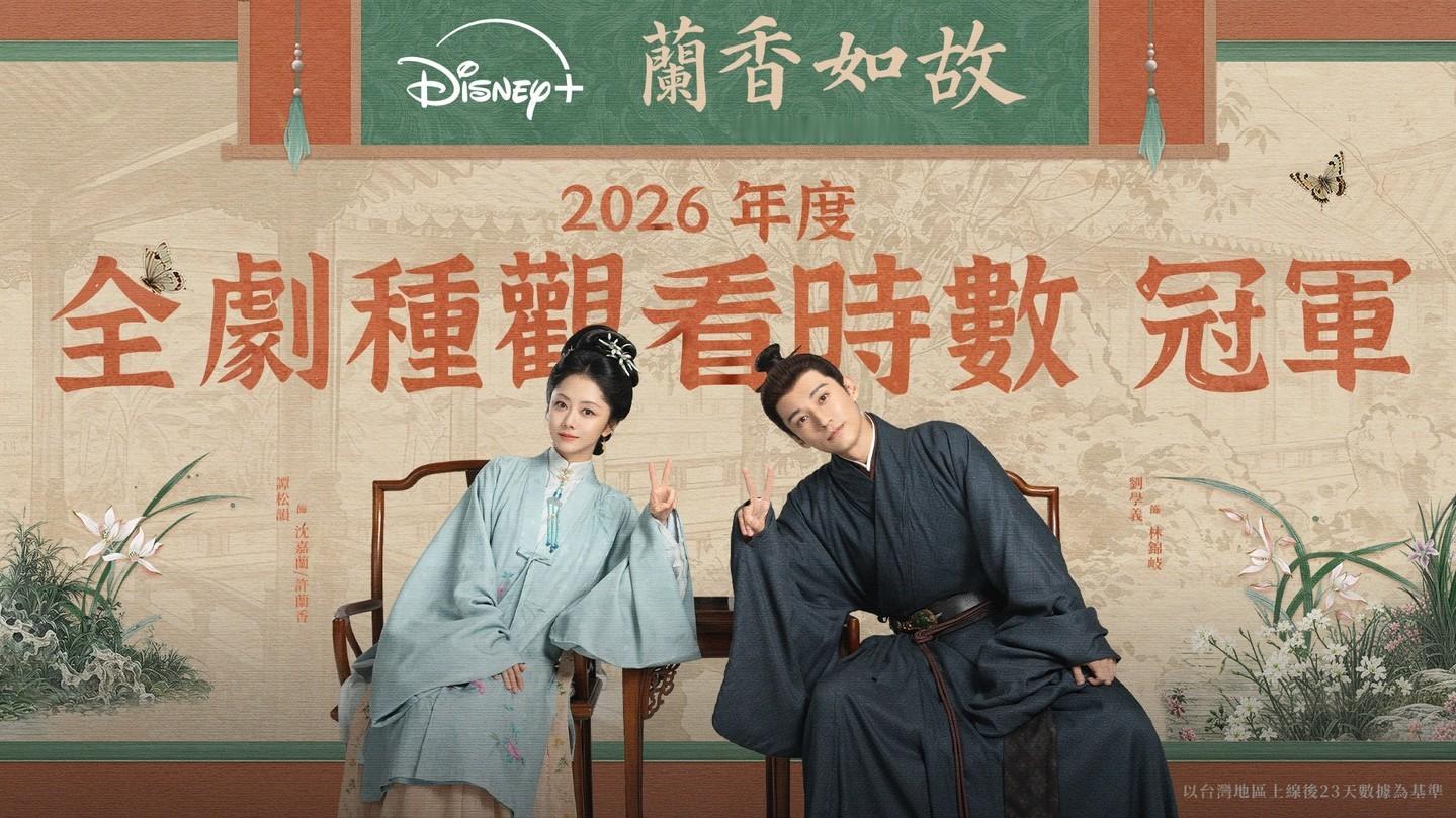 【台湾资讯:兰香如故Disney+热度 】Disney+台湾站发布刘学义、谭松韵