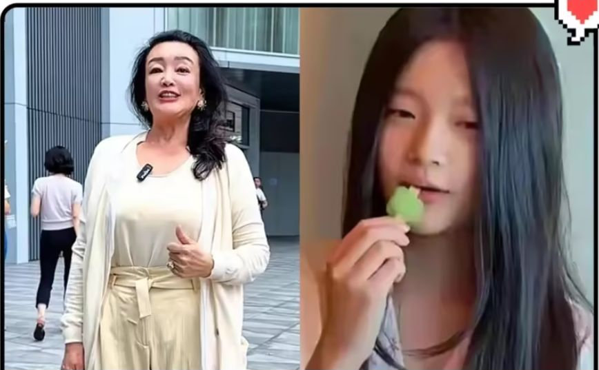 张兰带玥儿逛三里屯，搂着玥儿高兴的合不拢嘴，玥儿新发型很好看 