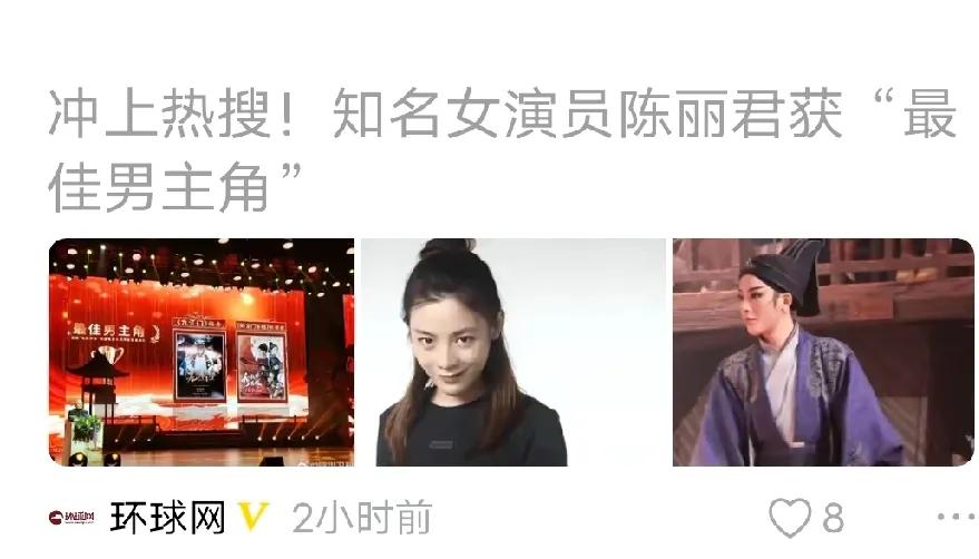很神奇，女演员获最佳男主角奖，仅此一位吧？


对陈丽君还是熟悉的，因为媳妇是她