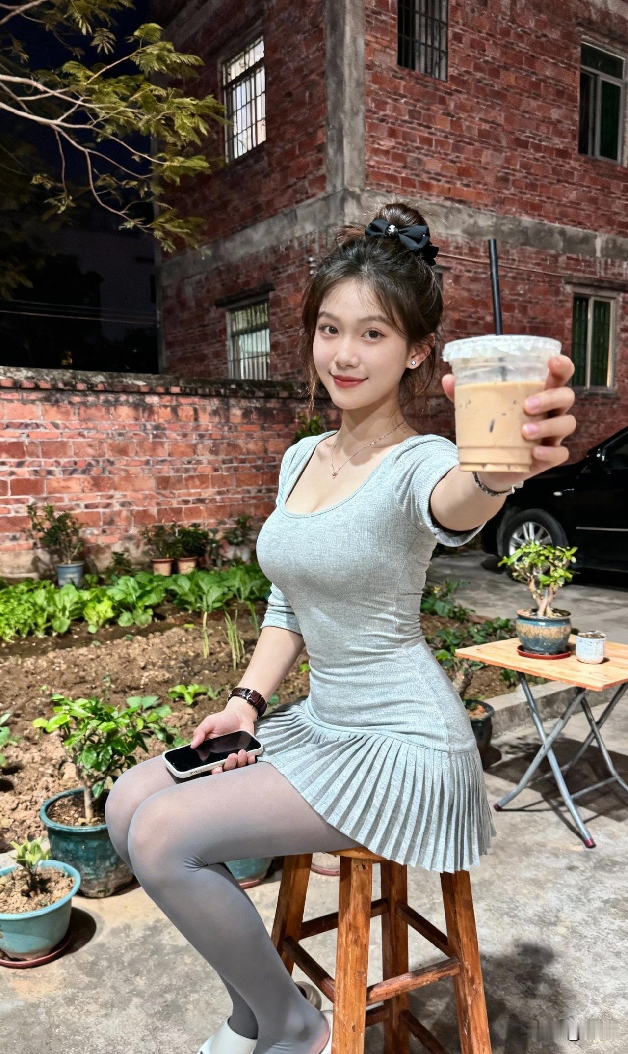 冻红的指尖贴着粗陶杯壁，热奶茶的甜香突然让人鼻酸。这杯城里常见的饮料，此刻在老家