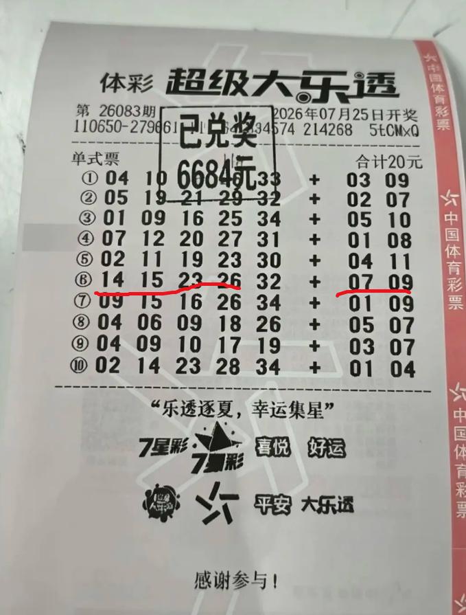 4+2错失721万头奖！彩友10注单挑号其中一注中4+2，前后区综合只差一个号就