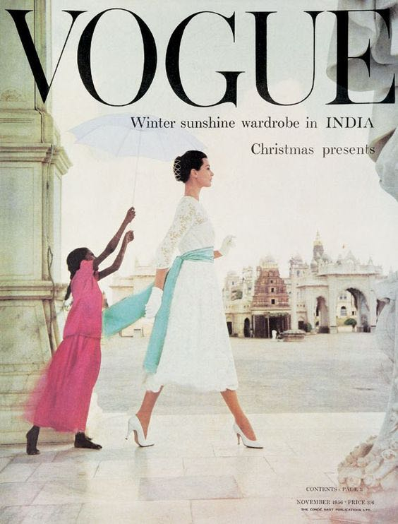【来自投稿】1950、60s，西方摄影师在印度拍摄的时尚大片。投稿