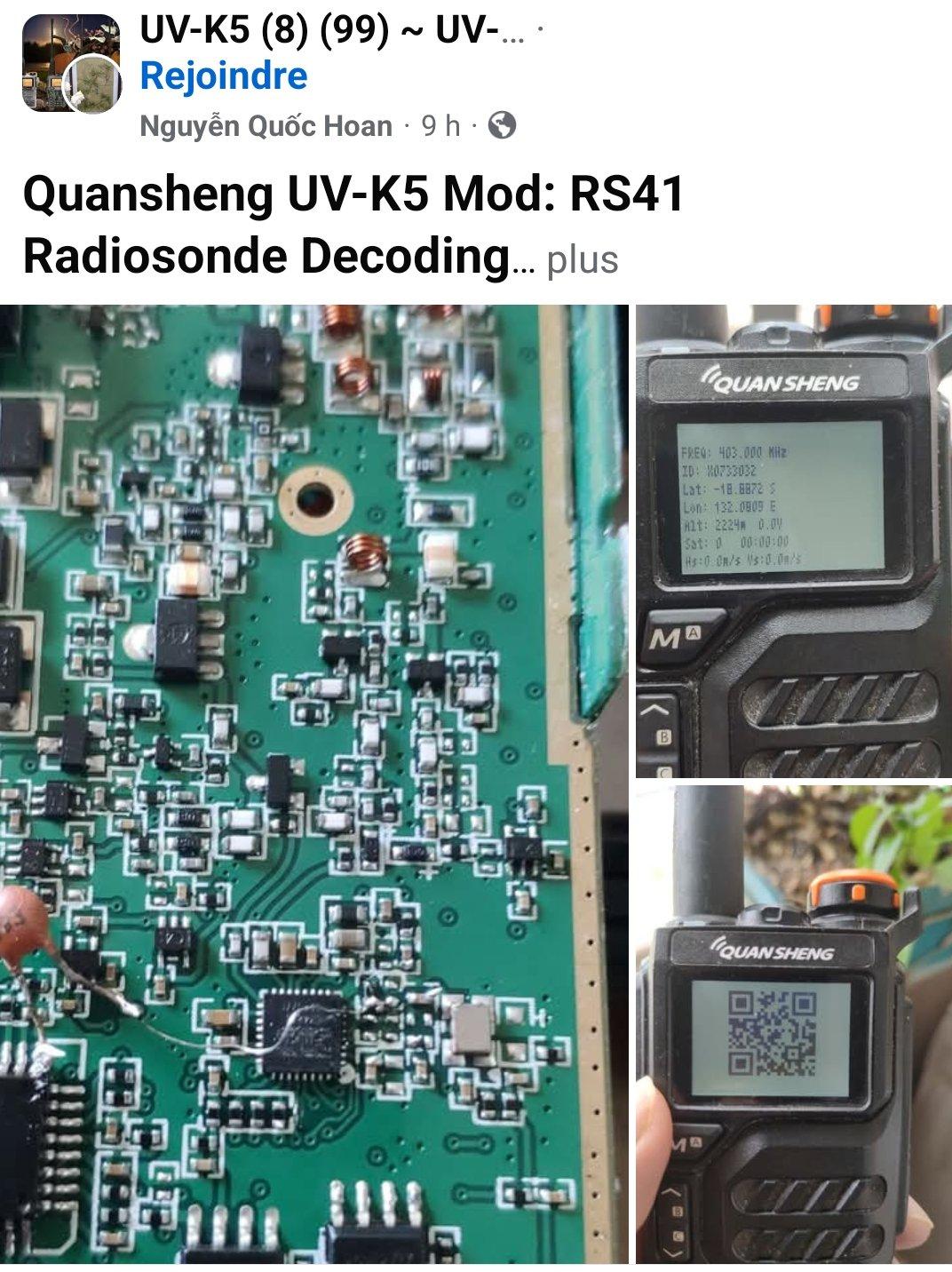 【火腿DIY】让泉盛对讲机直接解码遥测信号

图1：泉盛UV-K5对讲机探空仪（