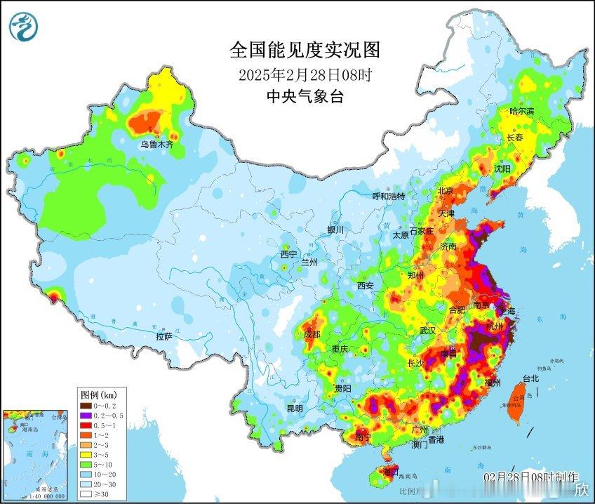 【大雾】今晨华东到华南多地出现了大雾。而且今天暖湿气流涌入东海、黄海后，因为此时