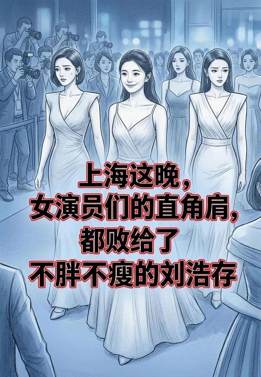 上海这晚，女演员们的直角肩。
都败给了不胖不瘦的刘浩存漫画 娱乐