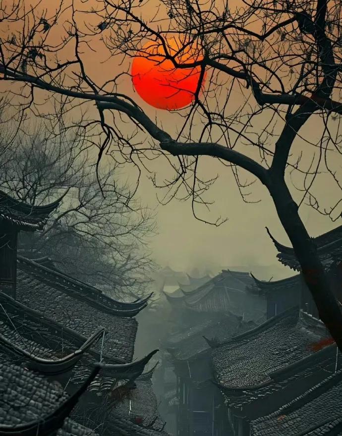 古韵悠然  古村落在夕阳的映照下，如诗如画，宁静祥和。