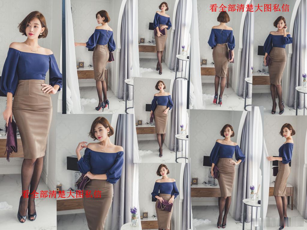 短发一步裙鱼嘴高跟薄黑丝... 