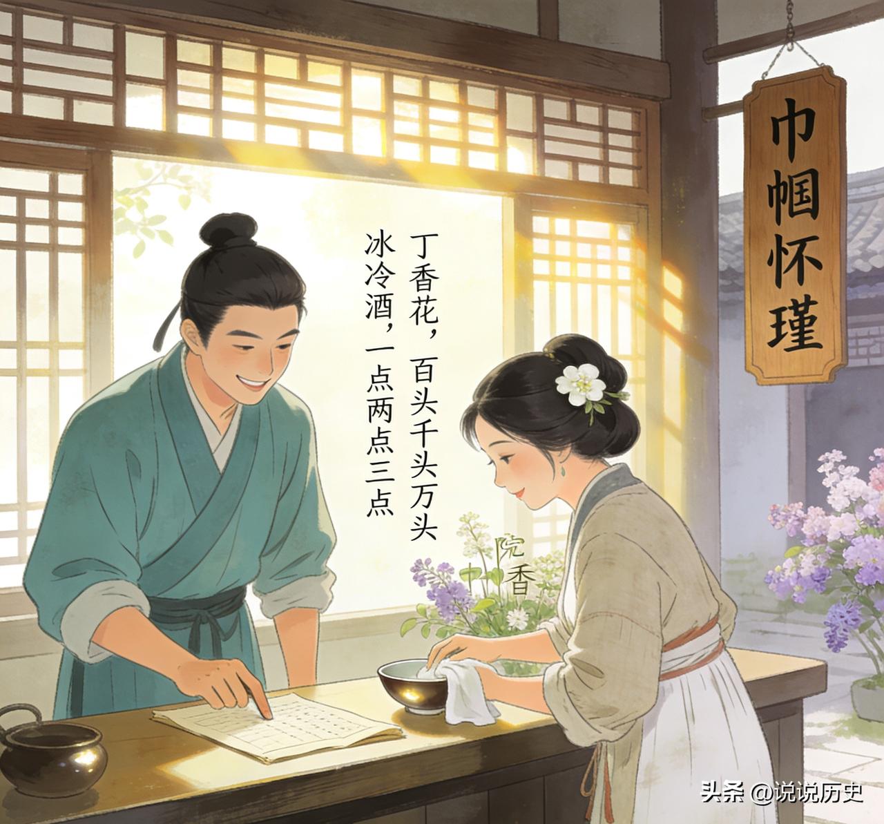 相传一个秀才上京赶考。途中去住旅店，登记时，见老板娘身材匀称，朴素大方，笑起来嘴