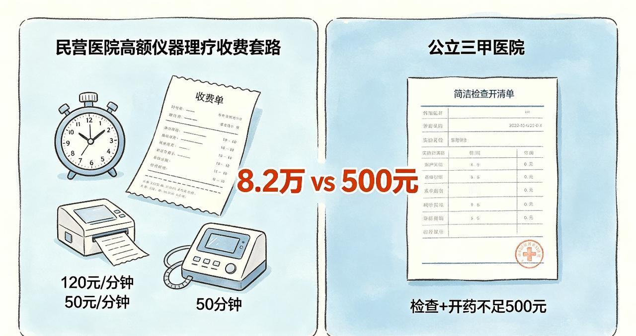 男子短短8天看病就砸出去8万多！理疗按分钟跳表计费，一分钟120元，单次一做就要