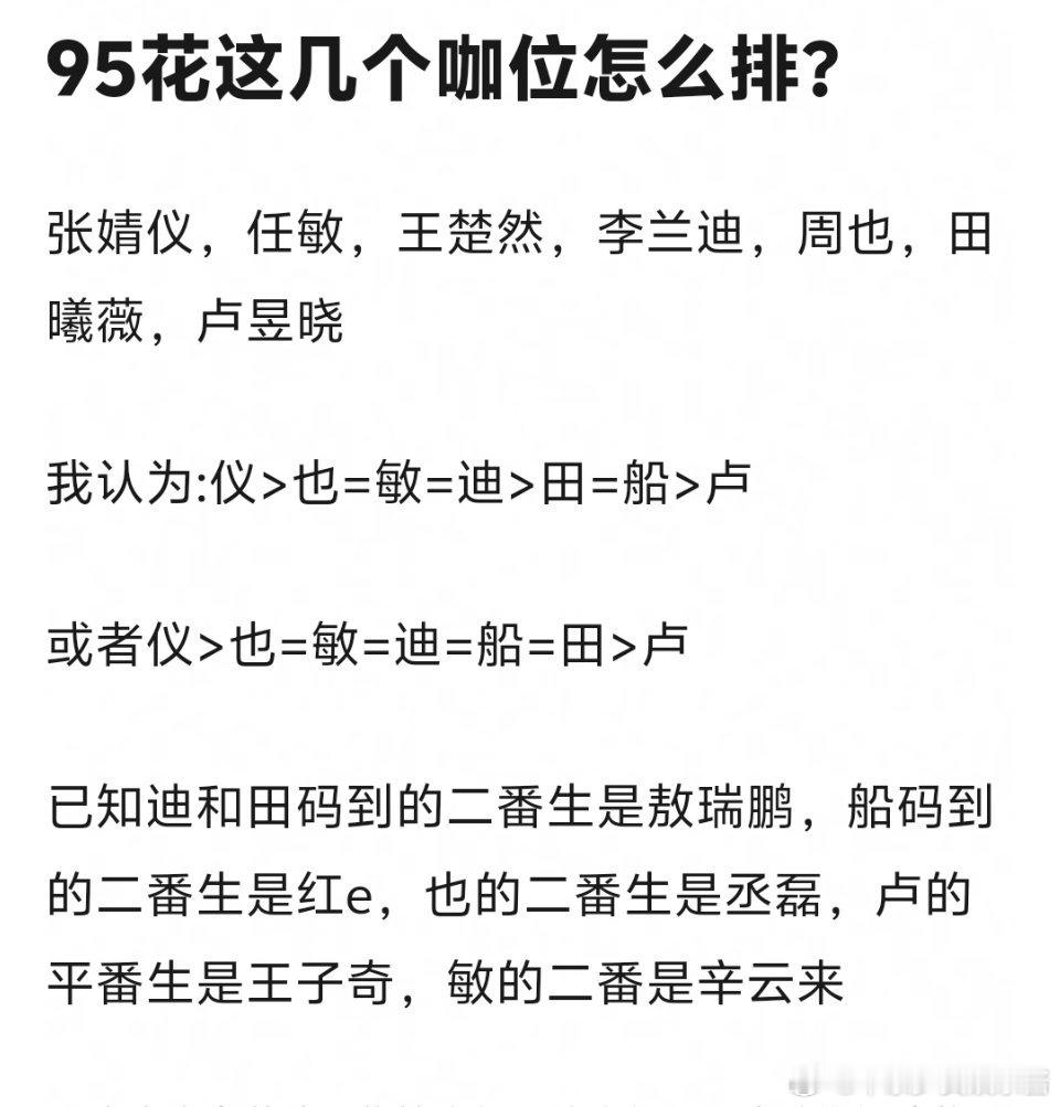 张婧仪周也算是95花里最有竞争力的吧 ​​​
