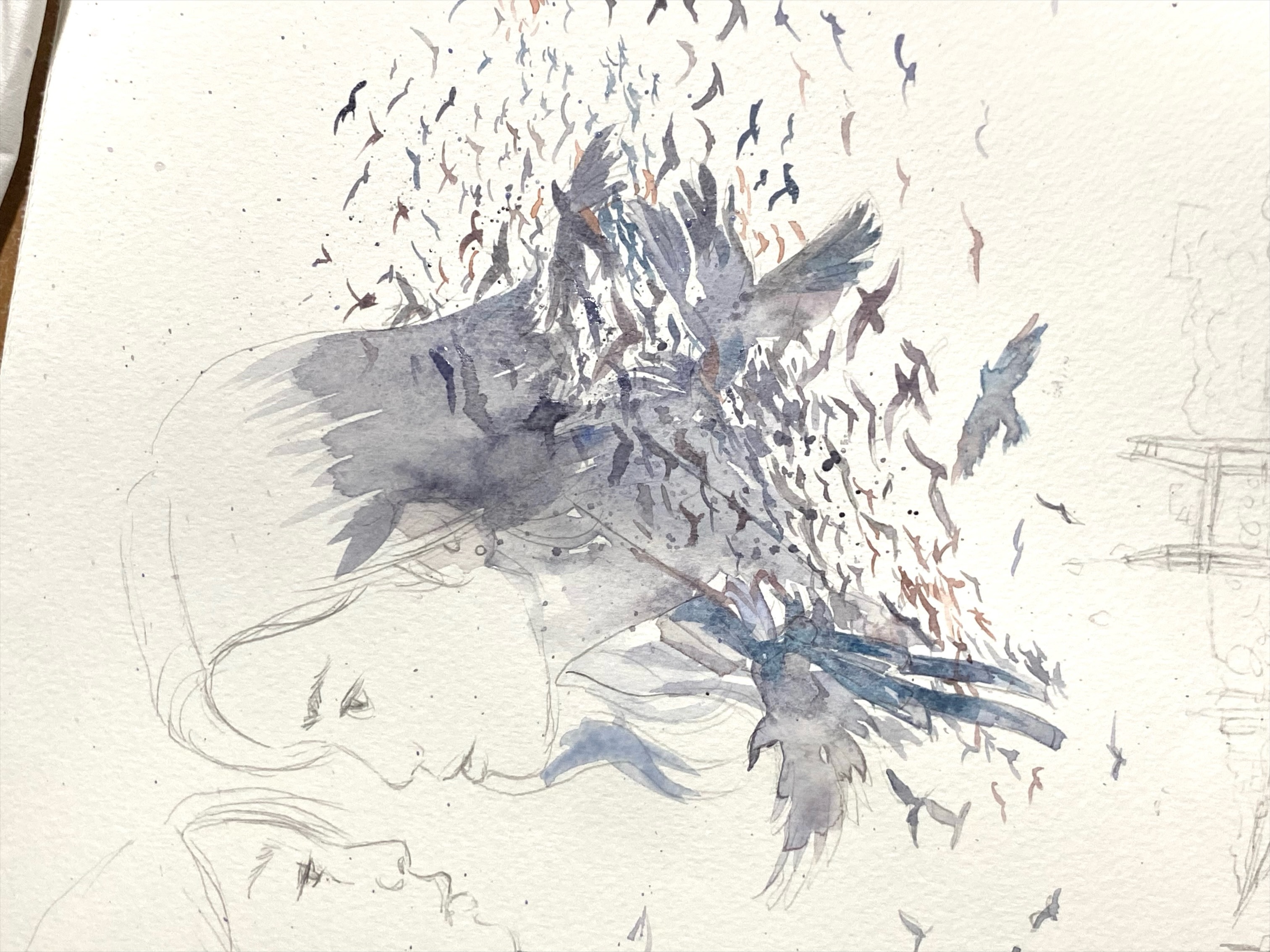 插画师发的画画过程图 这张海报还蛮好看的>mingmingnepjune 