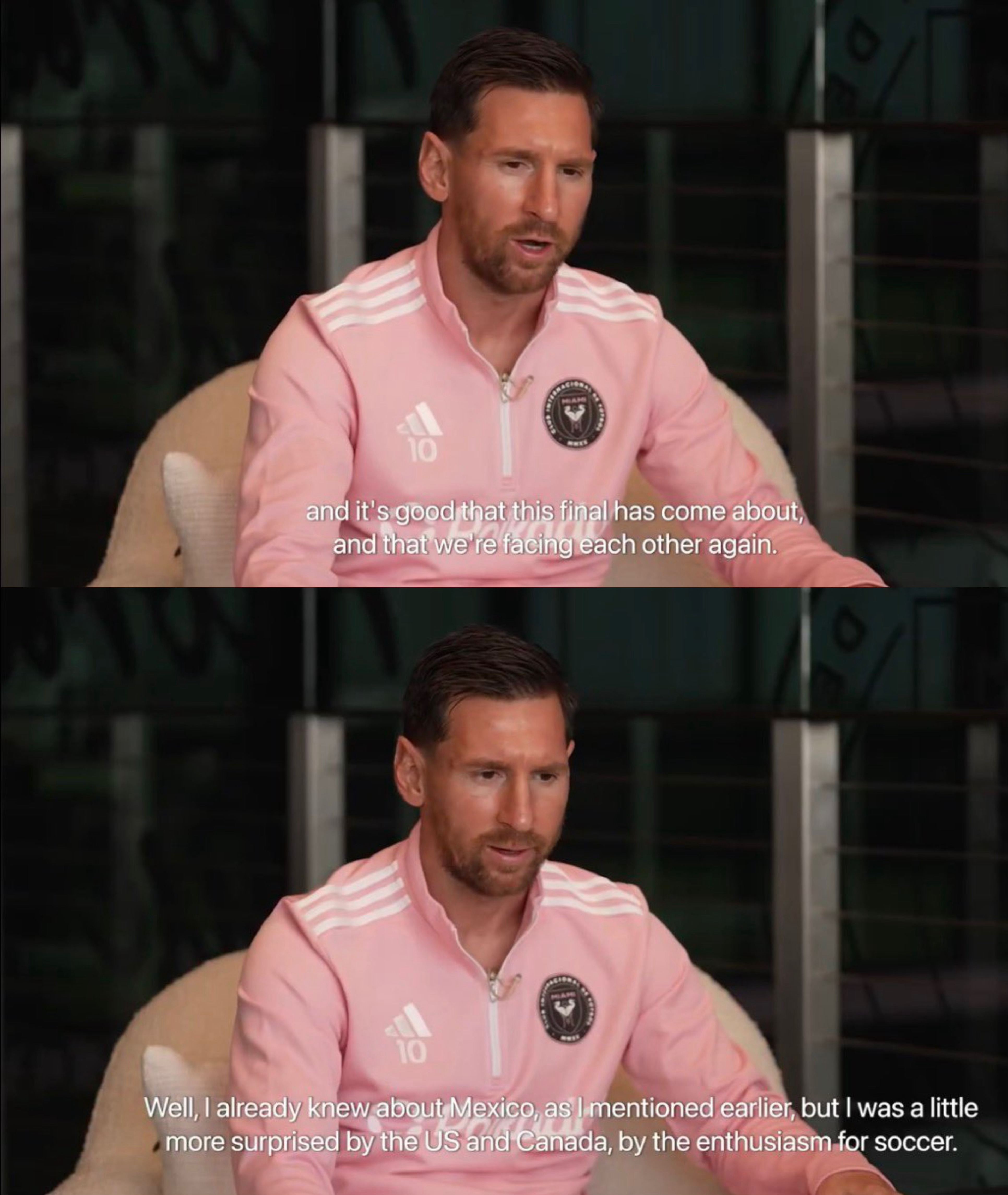 🎙对阵托马斯·穆勒与温哥华白浪？💬梅西：“首先，穆勒加盟美职联真是太棒了，这