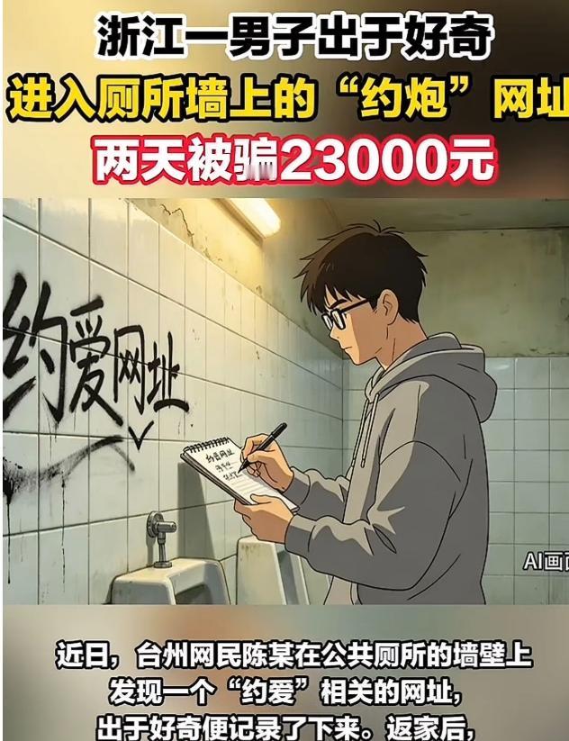 “太炸裂！”浙江，一男子上厕所，见墙上贴着暴露的美女图片，上面写着可以通过APP
