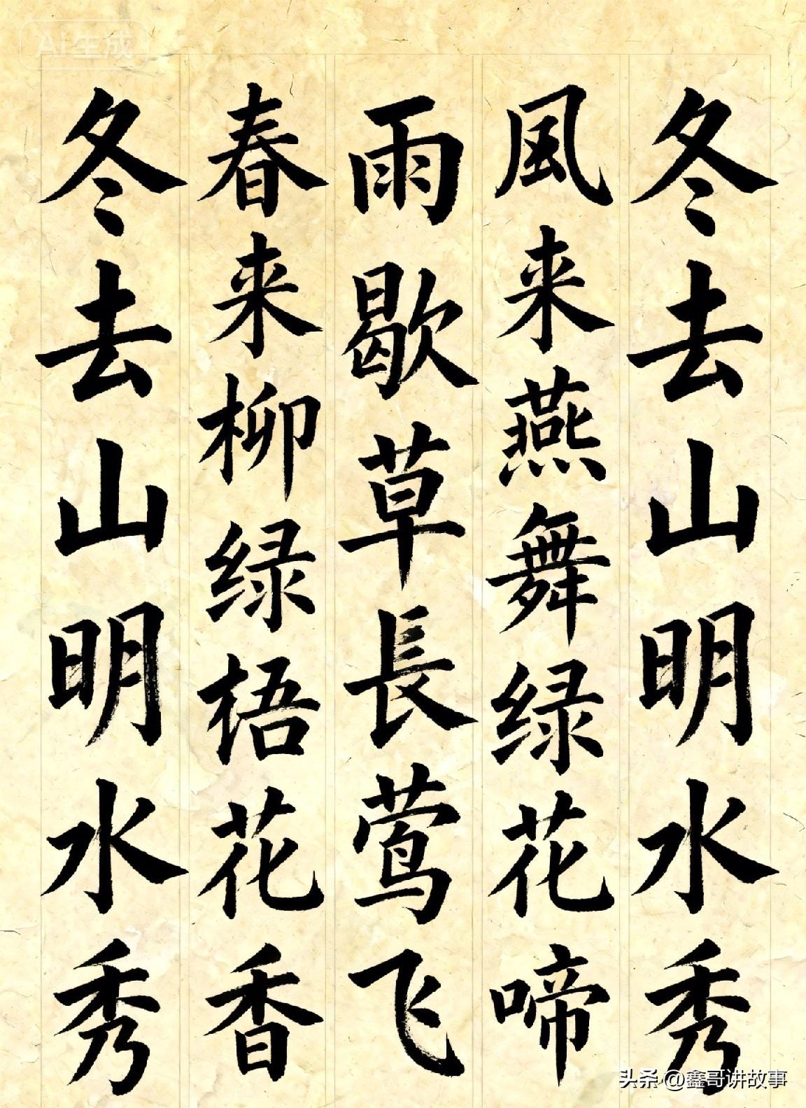 我脑海立刻浮现诸多合适下联
经典“春归鸟语花香”很不错
“冬去”“春归”季节呼应