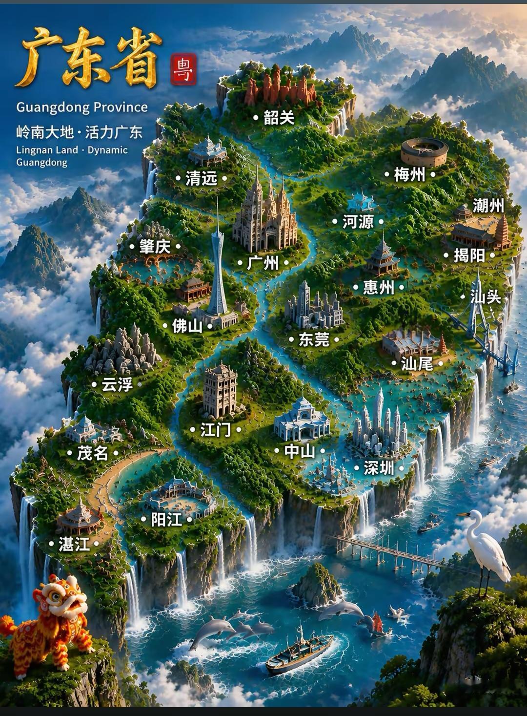 自驾广东沿着广东的高速跑过一圈，才真切感受到这里的地形有多“割裂”。
全省陆地面