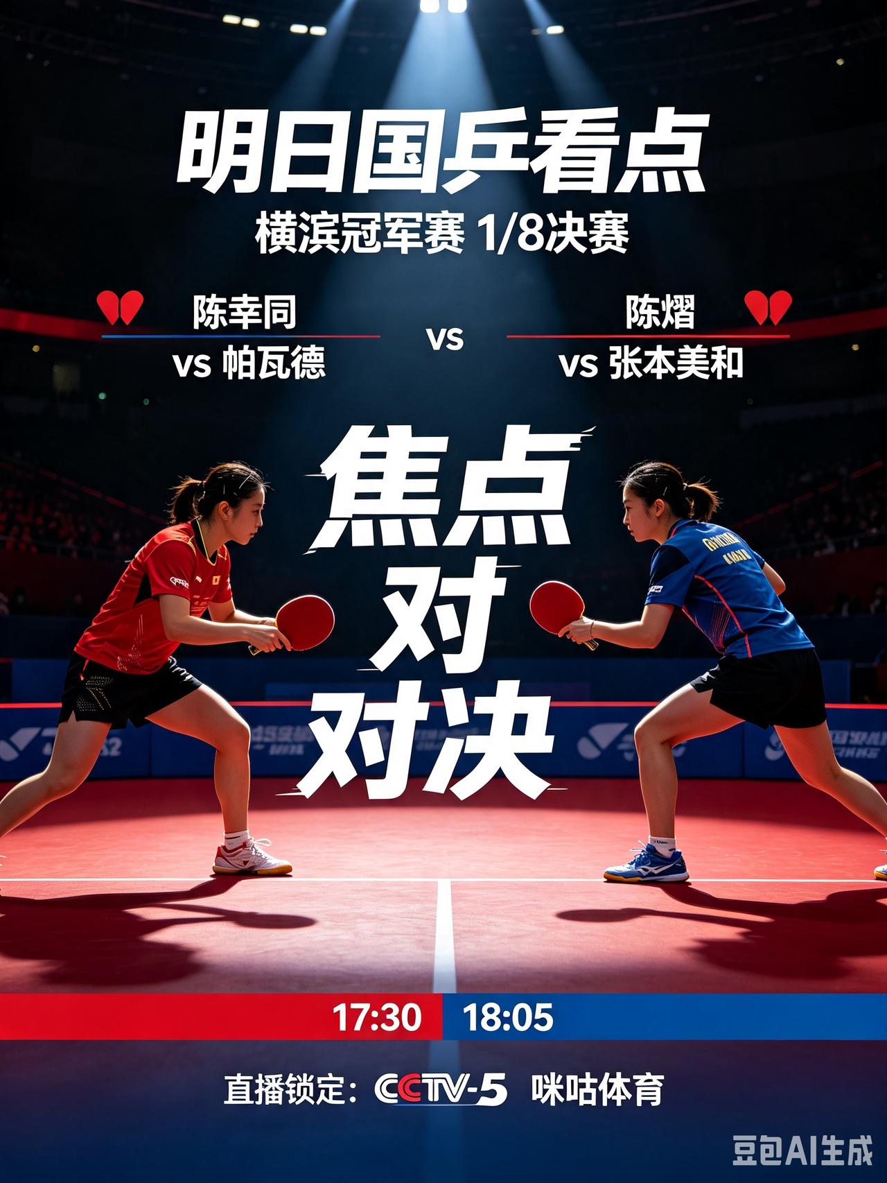横滨冠军赛1/8决赛来袭，多场硬仗等候国乒！
    明日，8月6日WTT横滨冠