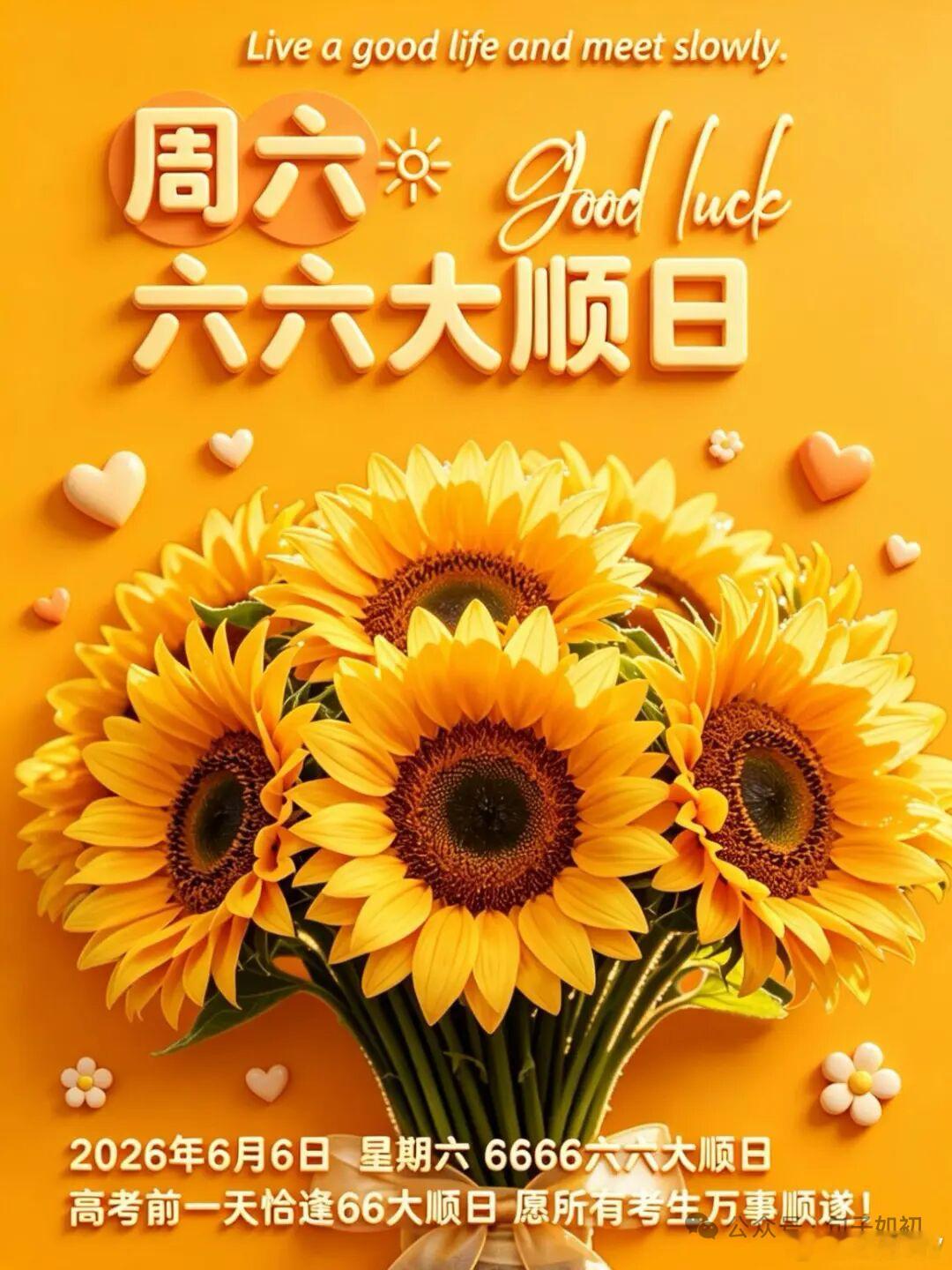 正能量  今年最顺的日子来了！2026年6月6日星期6，4个6叠加日，千载难逢的