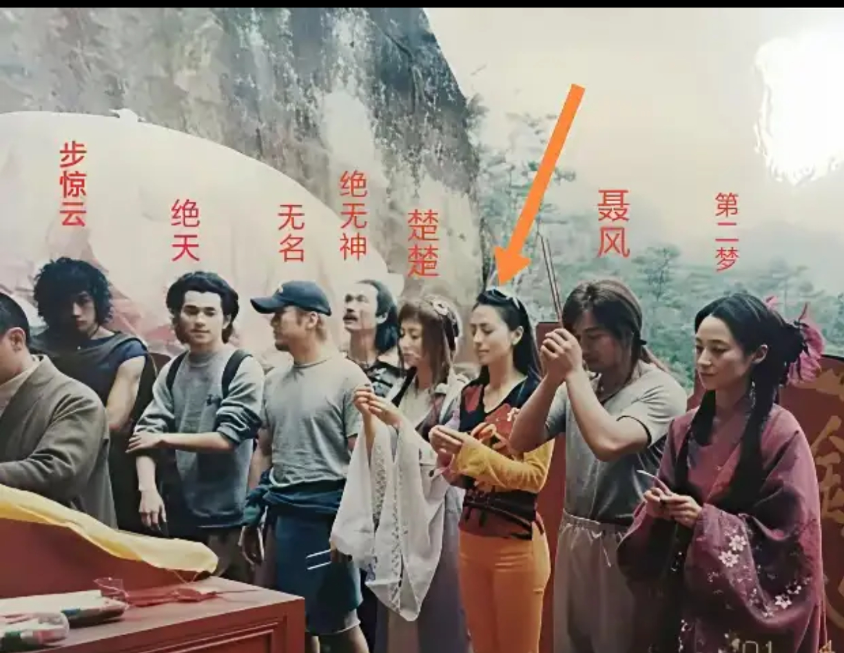 《风云》剧组开拍前的乐山大佛合影聂风右边那女的是谁？ ​​​