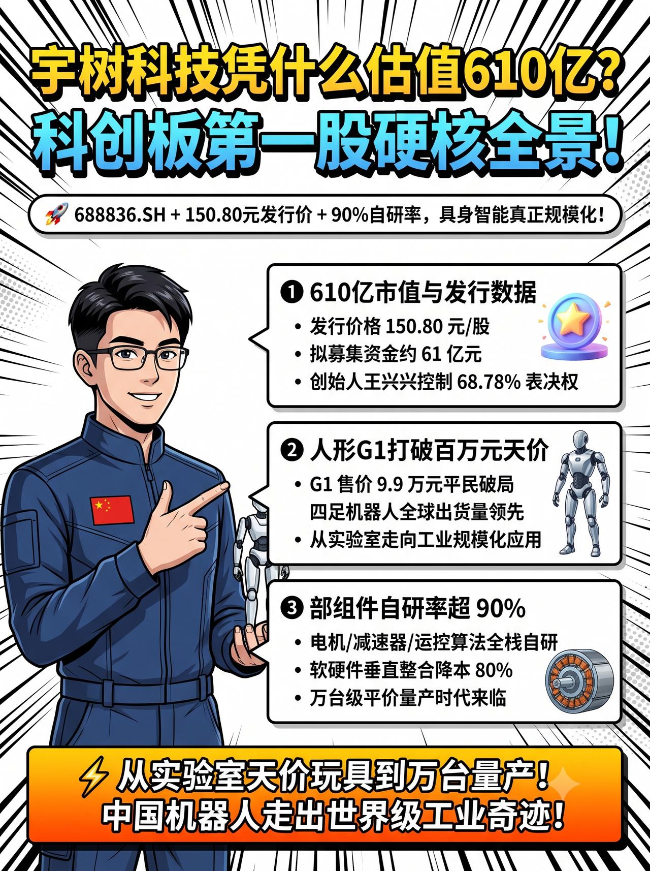 宇树科技开启科创板上市，预计市值达到610亿元，带动具身智能全产业链进入规模化放
