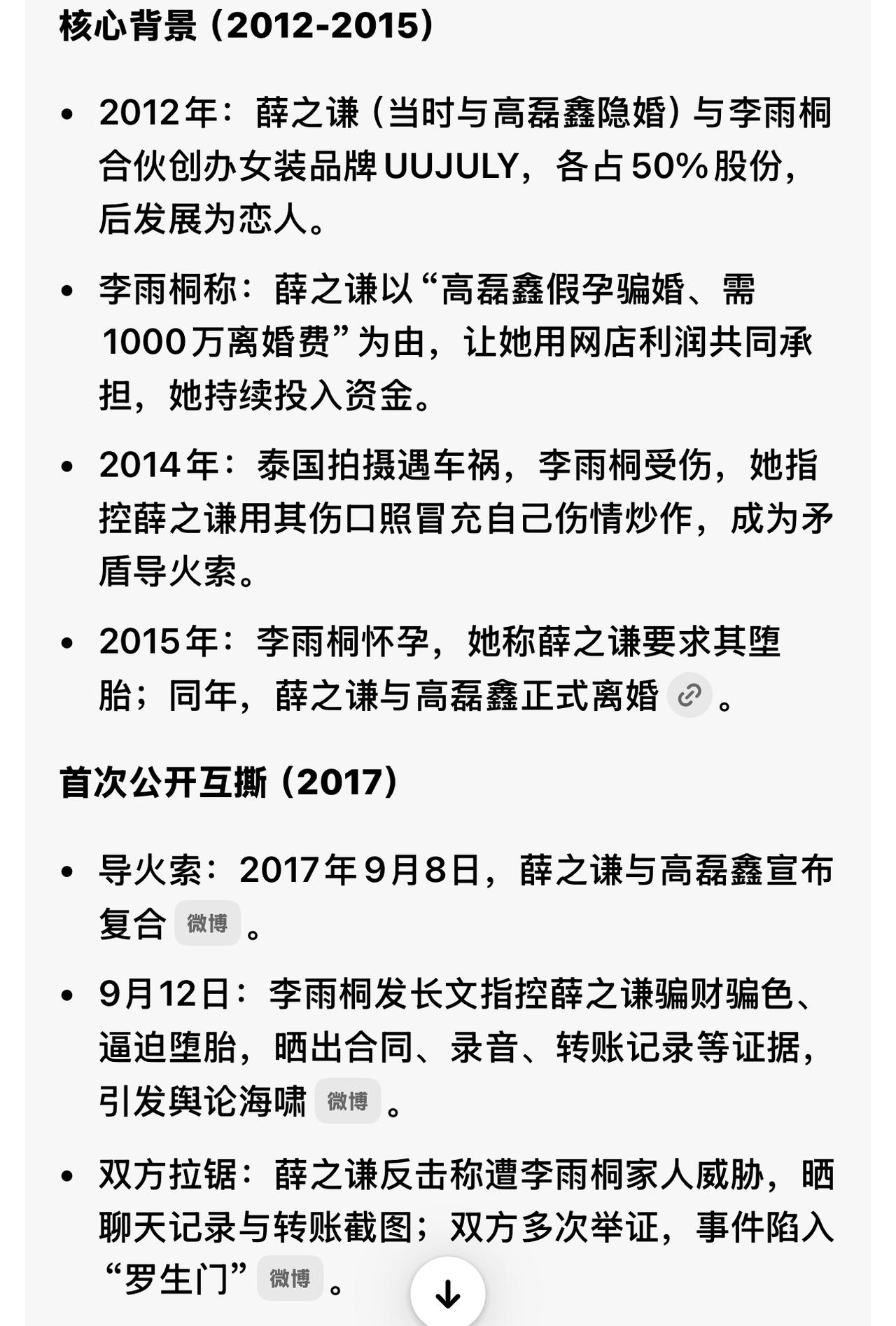 关于薛之谦与李雨桐，豆包是这样说的：
李雨桐与薛之谦的纠纷是一场持续十余年的情感