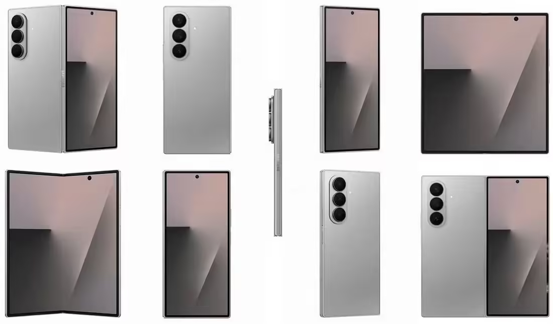 三星 Galaxy Z Fold7 折叠手机渲染图曝光 ​​​