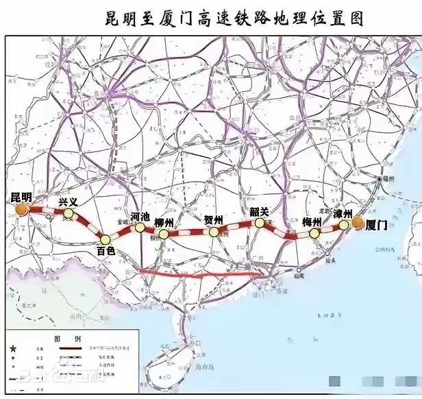 河池至柳州己有二线铁路了，不必重建，昆厦高铁过百色、河池西、罗城、融水、桂林国际
