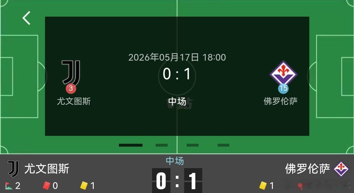 尤文图斯0比1佛罗伦萨 半场结束，所罗门妙传，恩杜尔小角度抽射得手这个球是真的丢