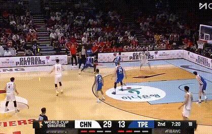 爆了！中国男篮34-13领先省队中国男篮vs中国台北男篮