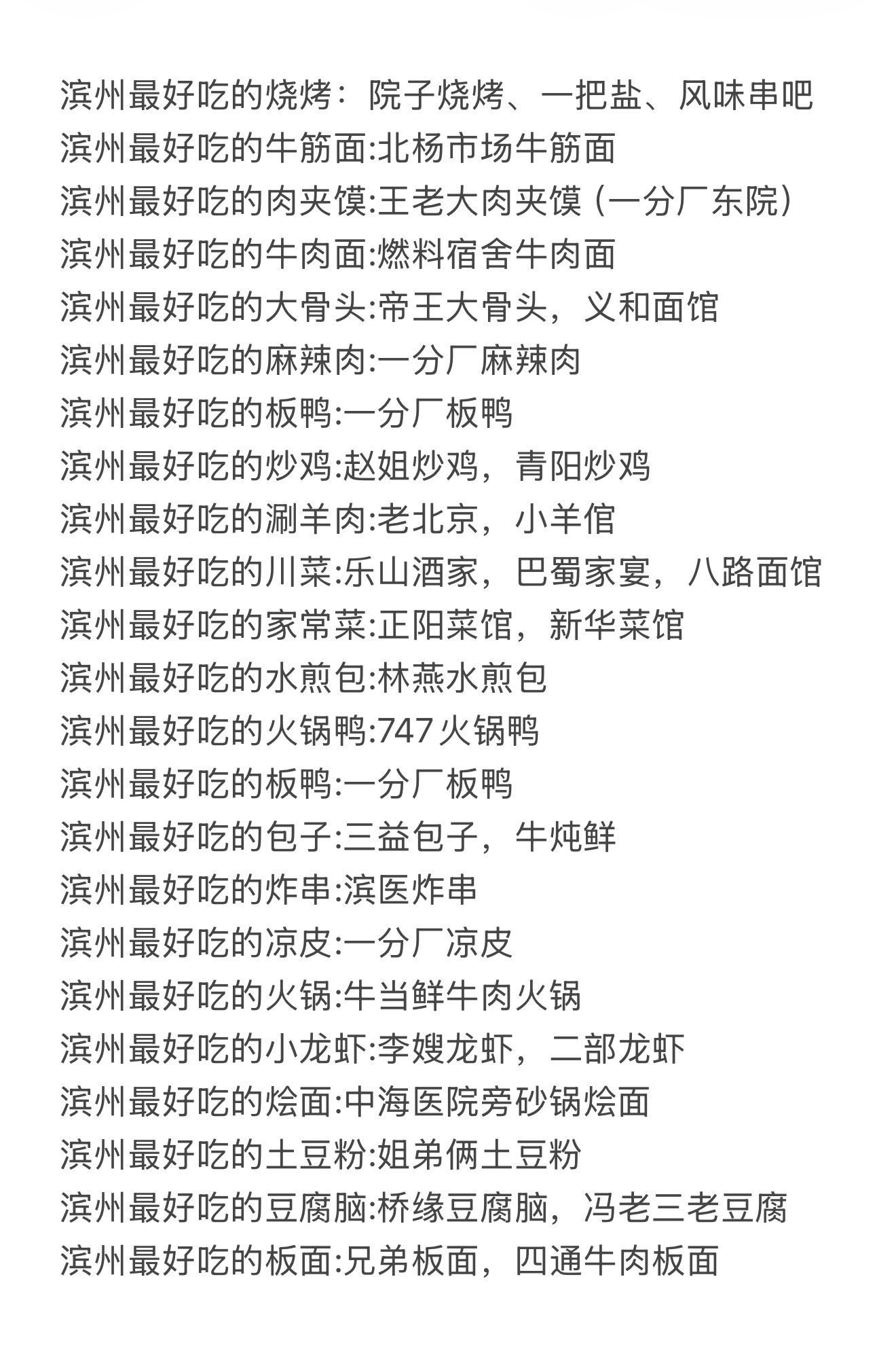 刚看到，分享给大家一份滨州美食清单，招牌小吃。各位滨州本地人，觉得榜单全面吗？还