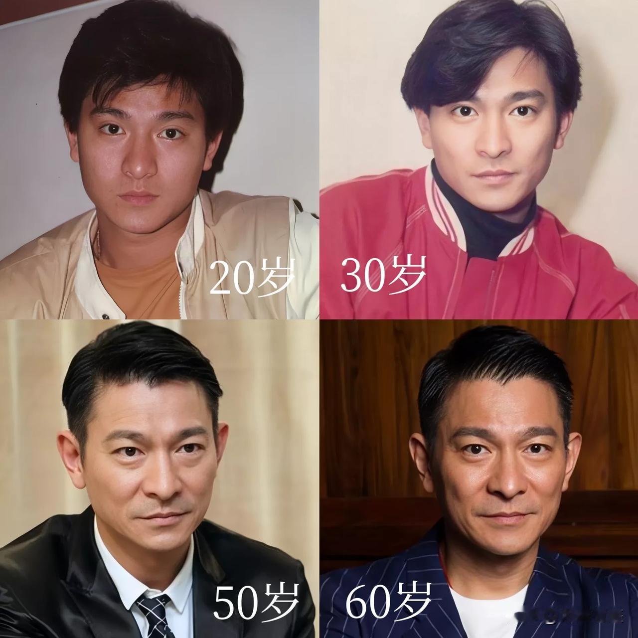 刘德华就是这么变老的，一代巨星神颜就这么一点一点枯萎的。
刘德华的颜值，18、2