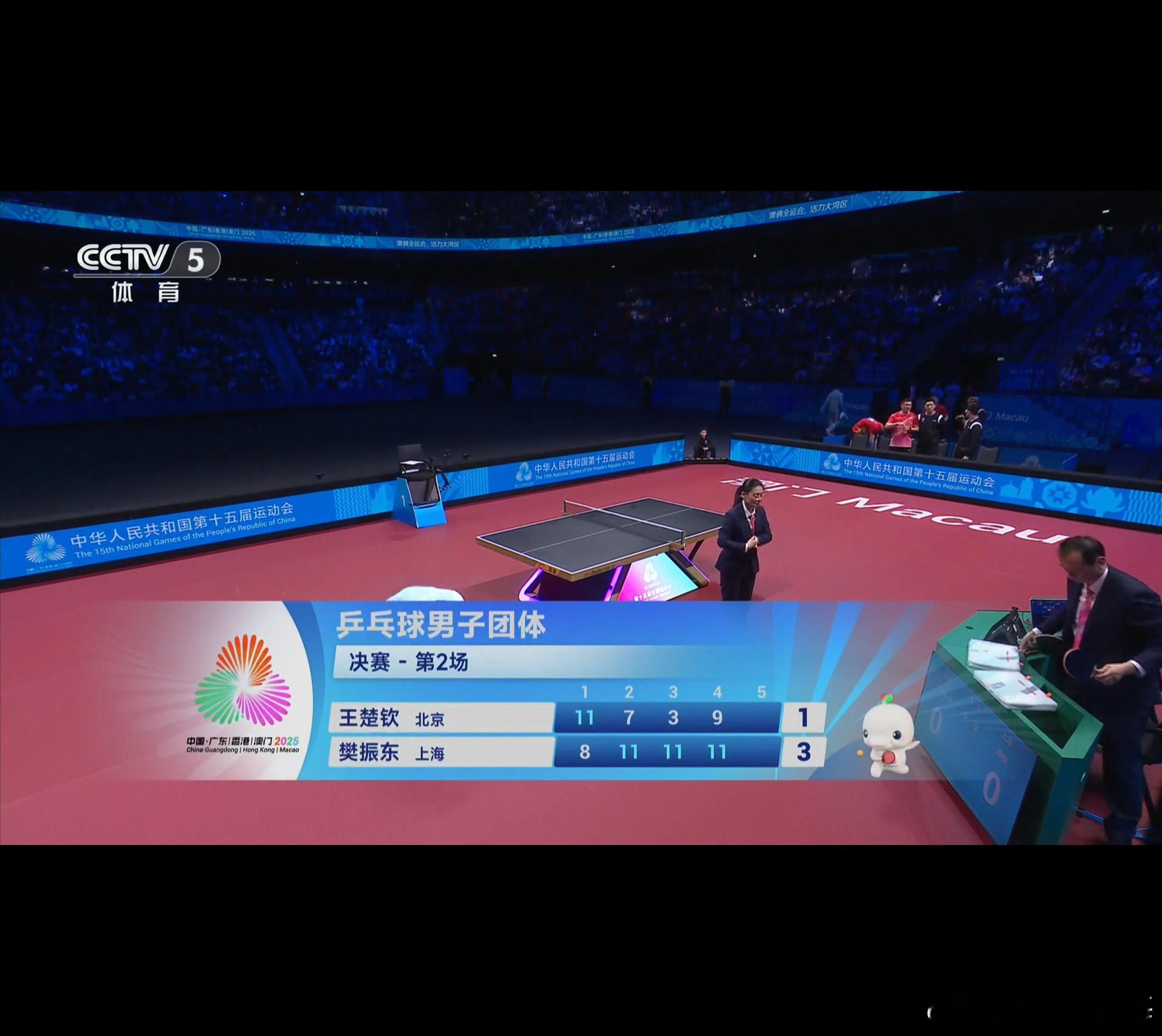 全运会团体决赛，王楚钦不敌樊振东