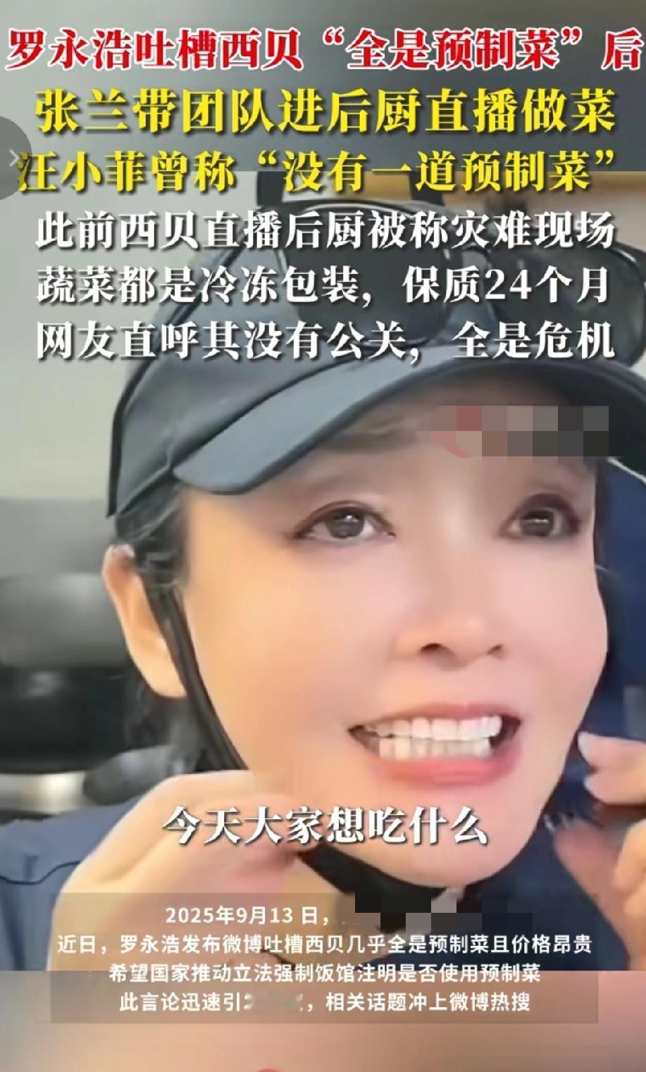 张兰每次都能蹭到新热点，
汪小菲直言麻六记没有一道预制菜！
都是做餐饮的西贝为何