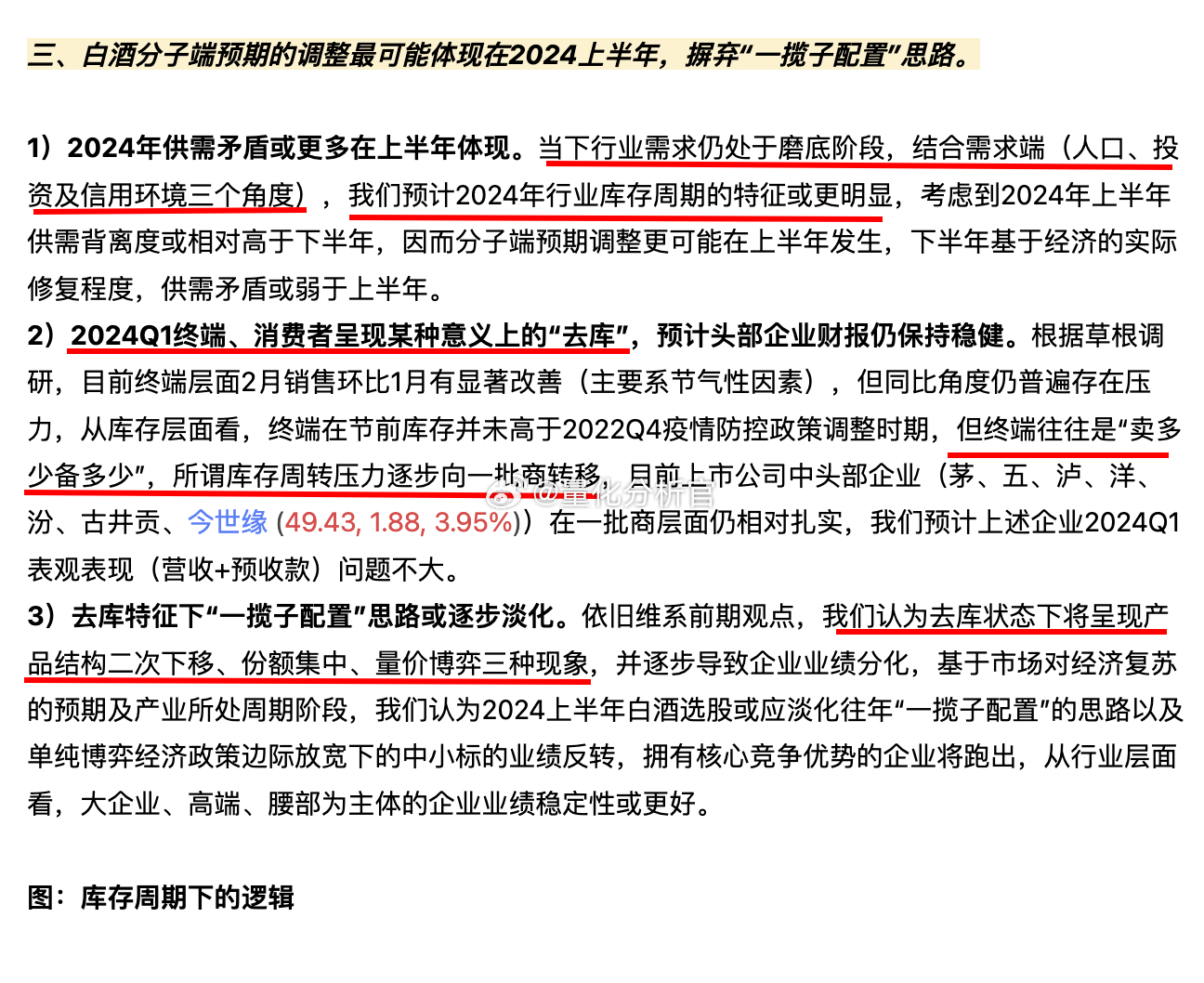 2024白酒展望+行业重点关注要素我再补充一点，去年一直在强调所谓的“表外”，综
