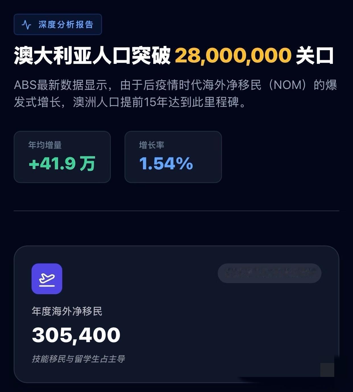 澳洲人口逼近2800万，未来10年能破3500万吗？从数据看悬——按现有增长趋势