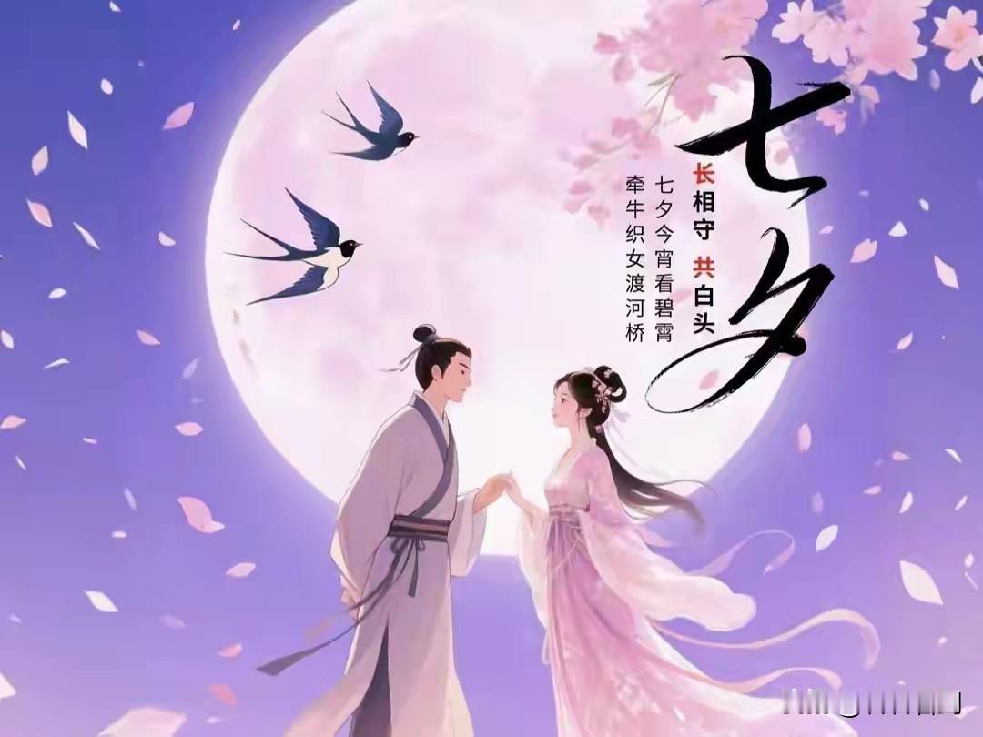 《七律•七夕》
作者：转转看到



银河倒悬鹊桥连，
繁星斟满相思言。
云梭难