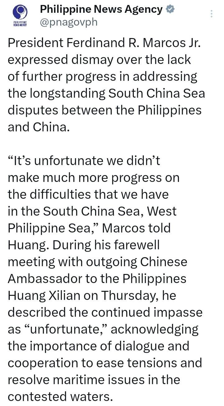 送别中方大使时，马科斯突然要求给北京带个话，现场各国记者全都懵了

据菲媒报道，