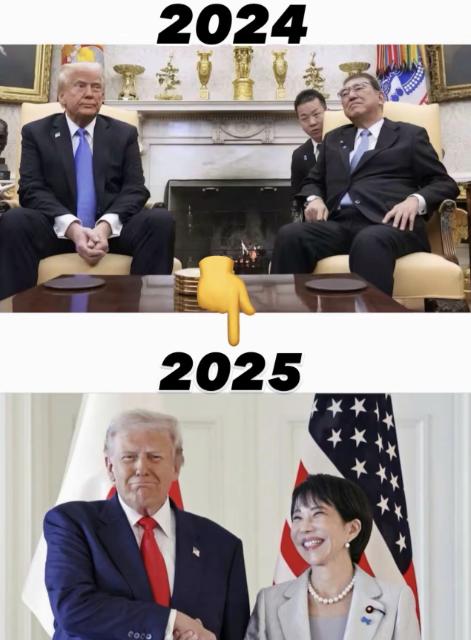 不对比不知道，一对比吓一跳，高市早苗对待特朗普确实有一套，但日本的前程也堪忧了，