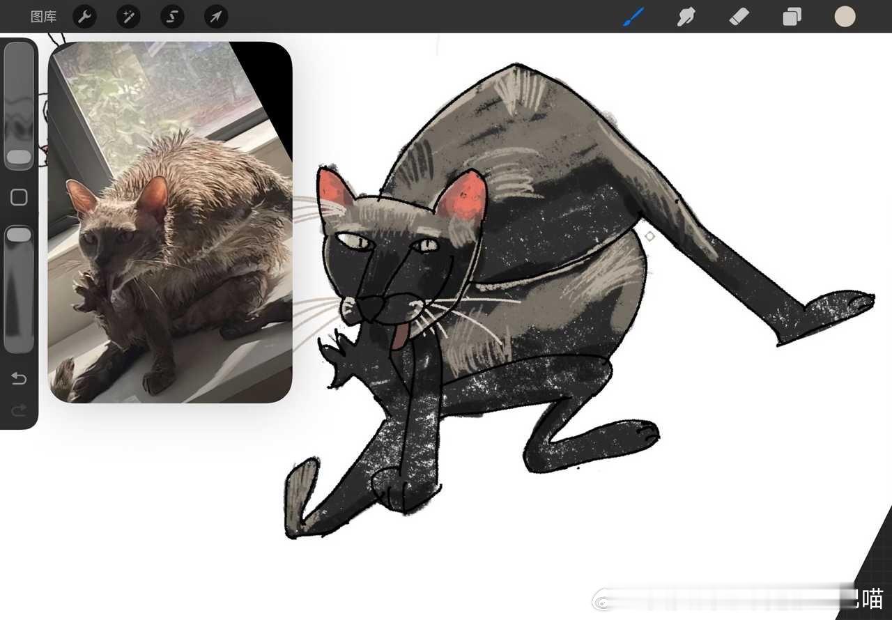 49638【丑猫】画完给自己吓一跳，好丑！ 