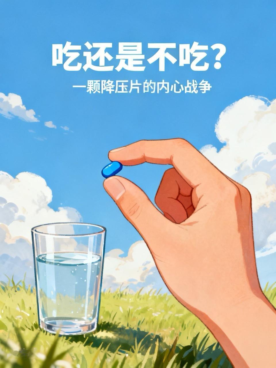 吃还是不吃？一颗降压片的内心战争

手捏着药片，停在那里。

到底吃没吃过？脑子