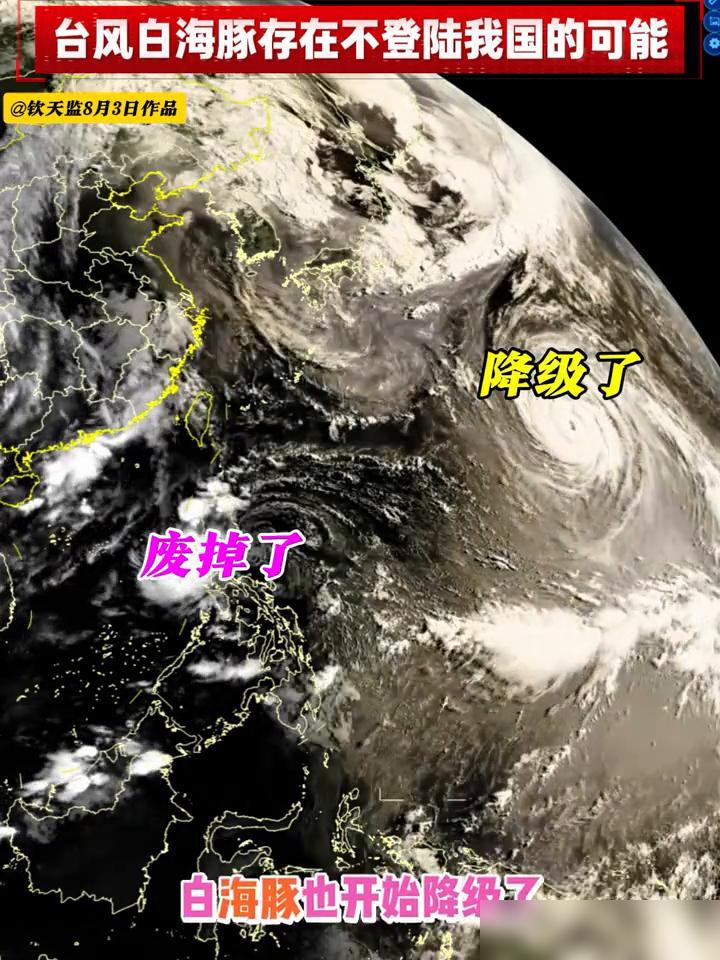 白海豚继续减弱，存在不登陆我国的可能。

我这两天蹲台风预报都蹲笑了，之前还一堆