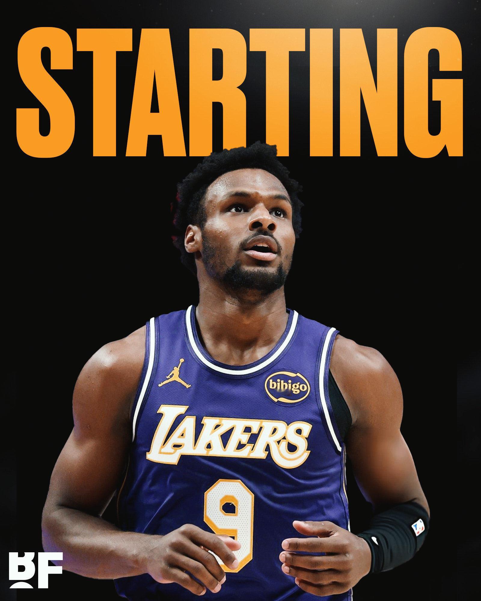 湖人客战雄鹿，布朗尼本赛季首次首发出战。 