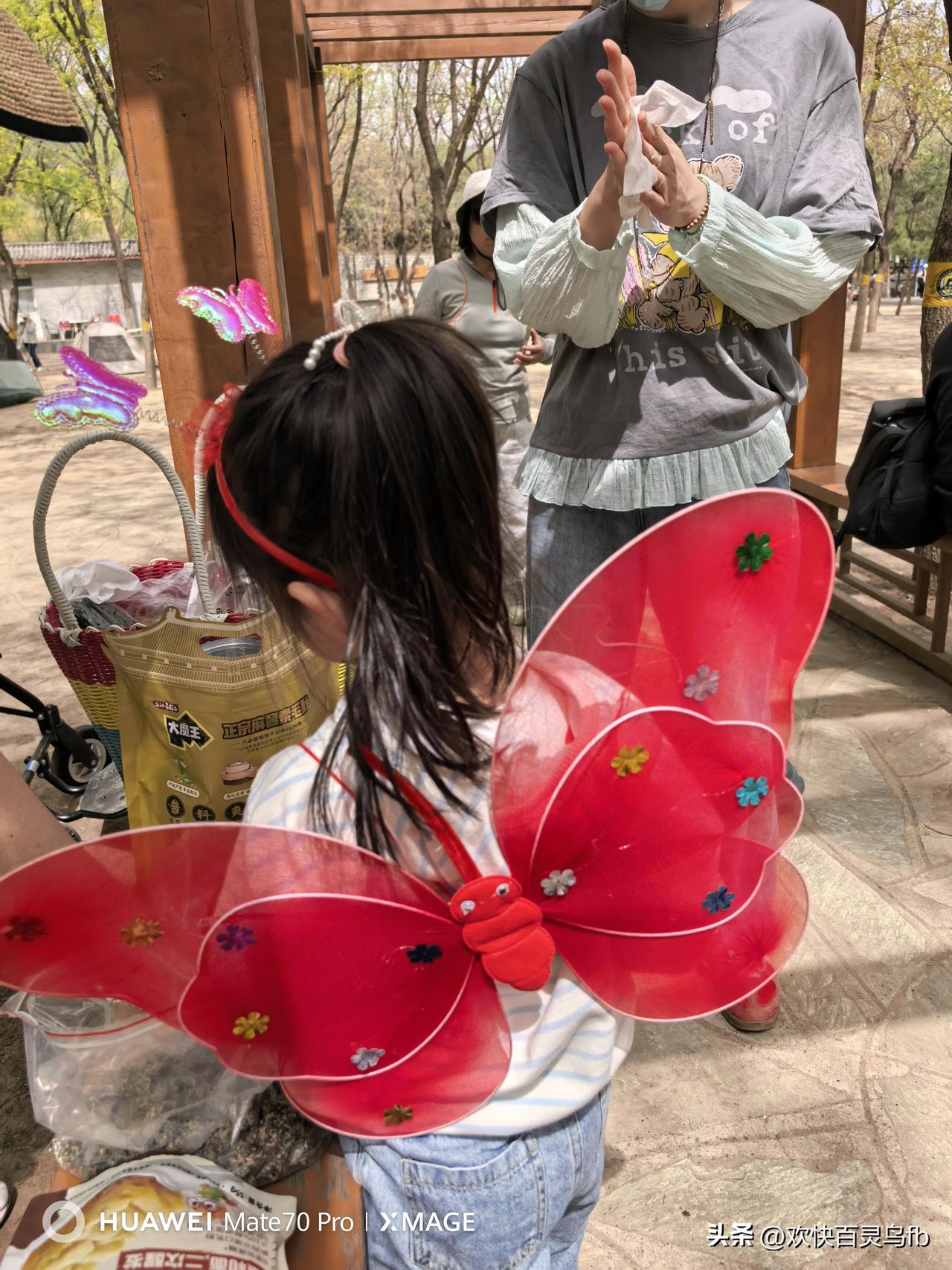 这个红蝴蝶呀我要定了！妈妈不给买就找爷爷奶奶买，三岁半宝宝天生的“小智慧”。