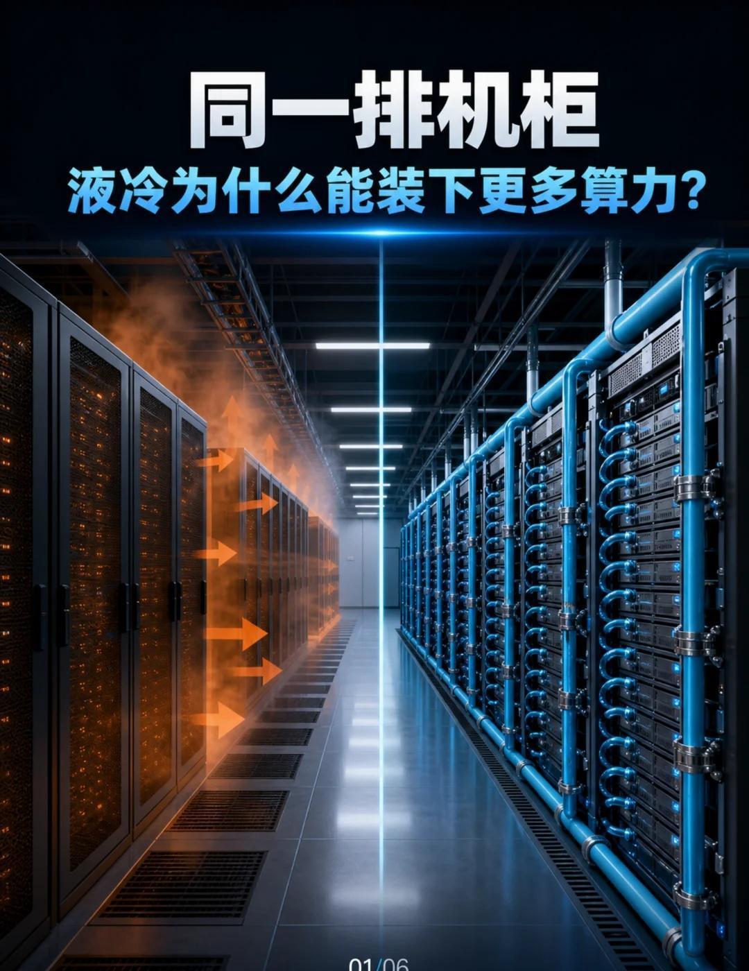 为什么同一排机柜，液冷能装下更多算力？机
机柜密度不是简单“塞更多服务器”，而是