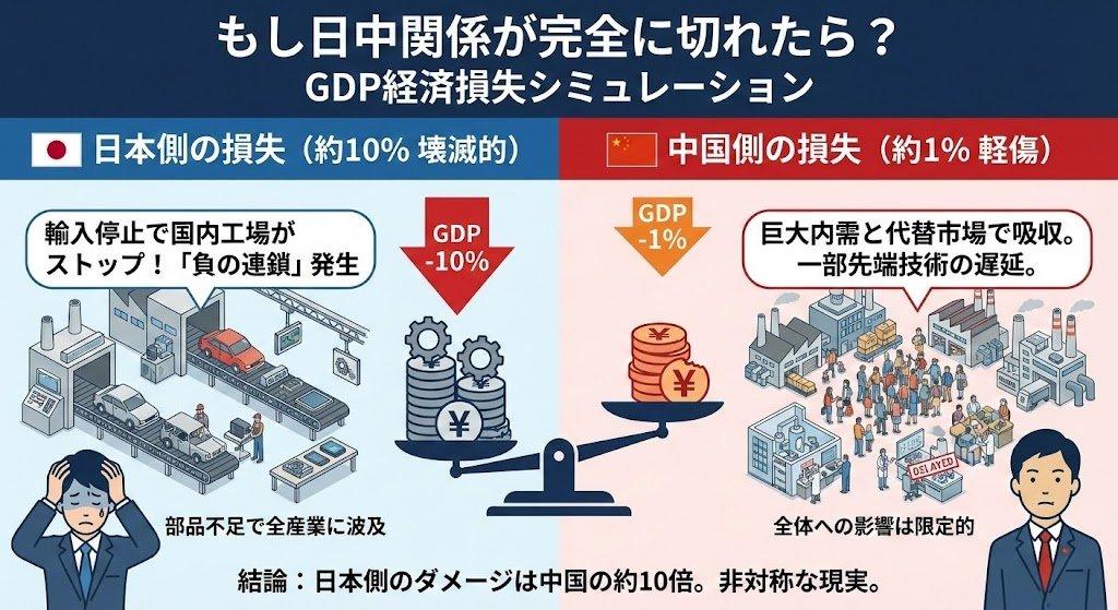 要是中日直接贸易停止了会咋样？
日本用超级计算机进行试算，日本会损失GDP的10