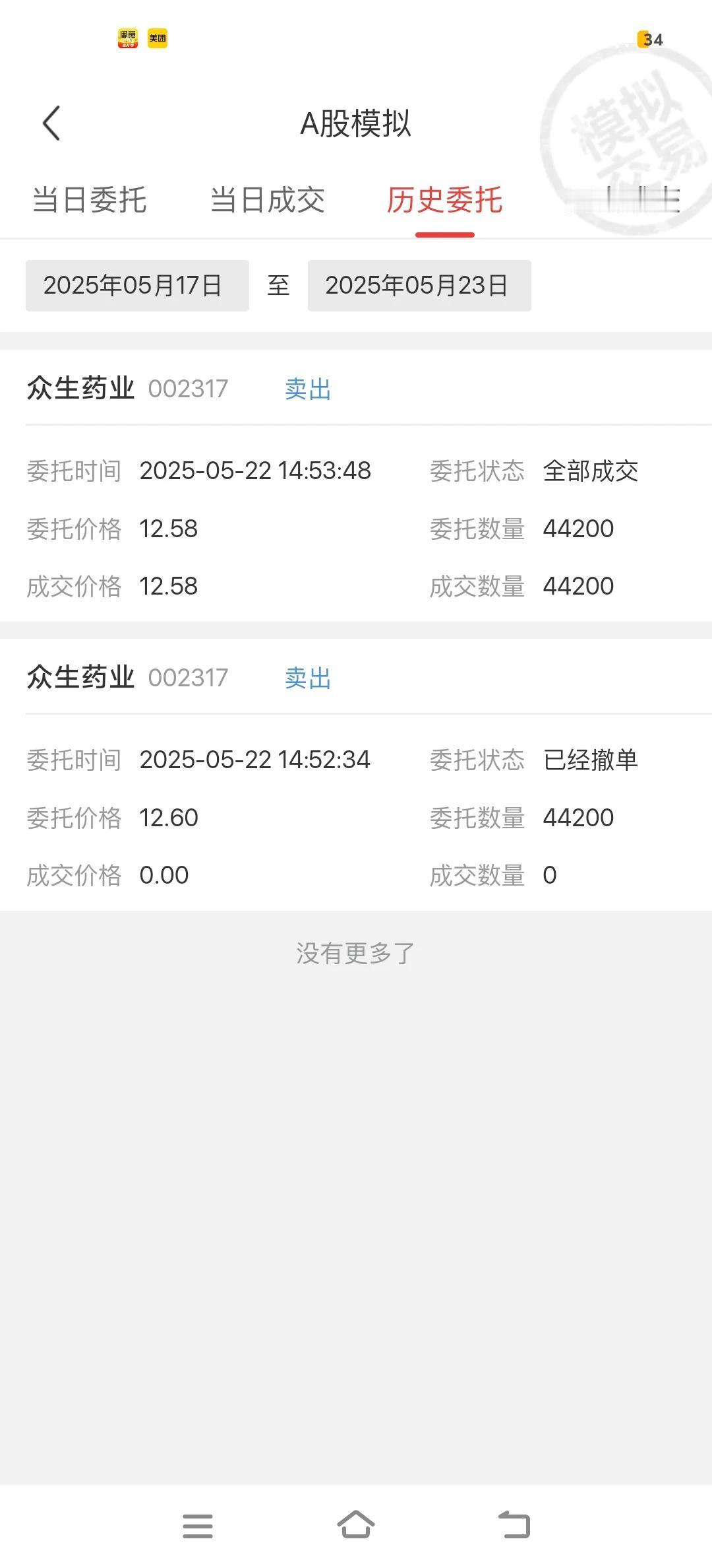 虽然是模拟盘，但是昨天我就卖了，那不是妥妥的卖飞了吗？心里多少还是有一点失落的，